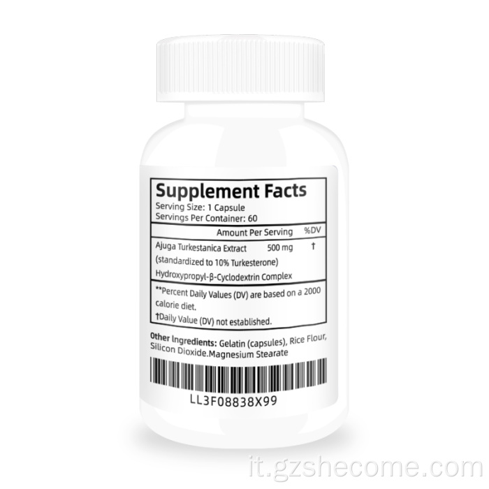 Turkesterone Messo su capsule muscolari di Turkesterone di massa